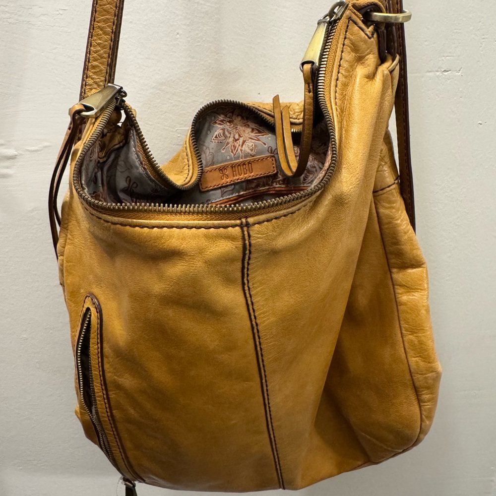 HOBO Mustard Leather Hobo Bag